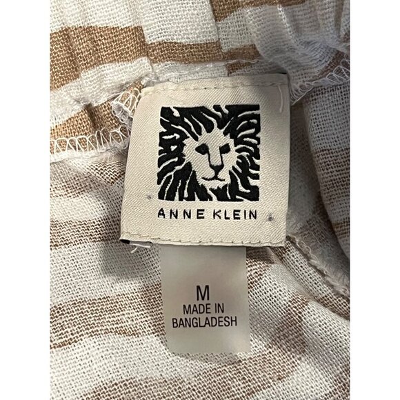 Anne Klein Womens Size Medium Linen Blend Zebra Print Shorts Belt Tan NWT New - Picture 7 of 11